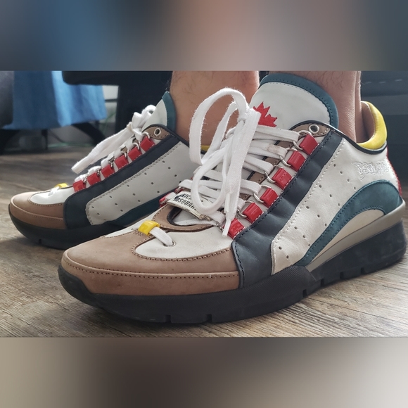 ××× SOLD ××× Dsquared2 Multicolour Lace-up Leather Trainers - Picture 6 of 10